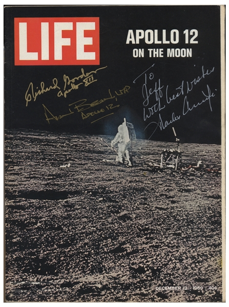 Apollo 12 Crew-Signed ''LIFE'' Magazine -- With JSA COA